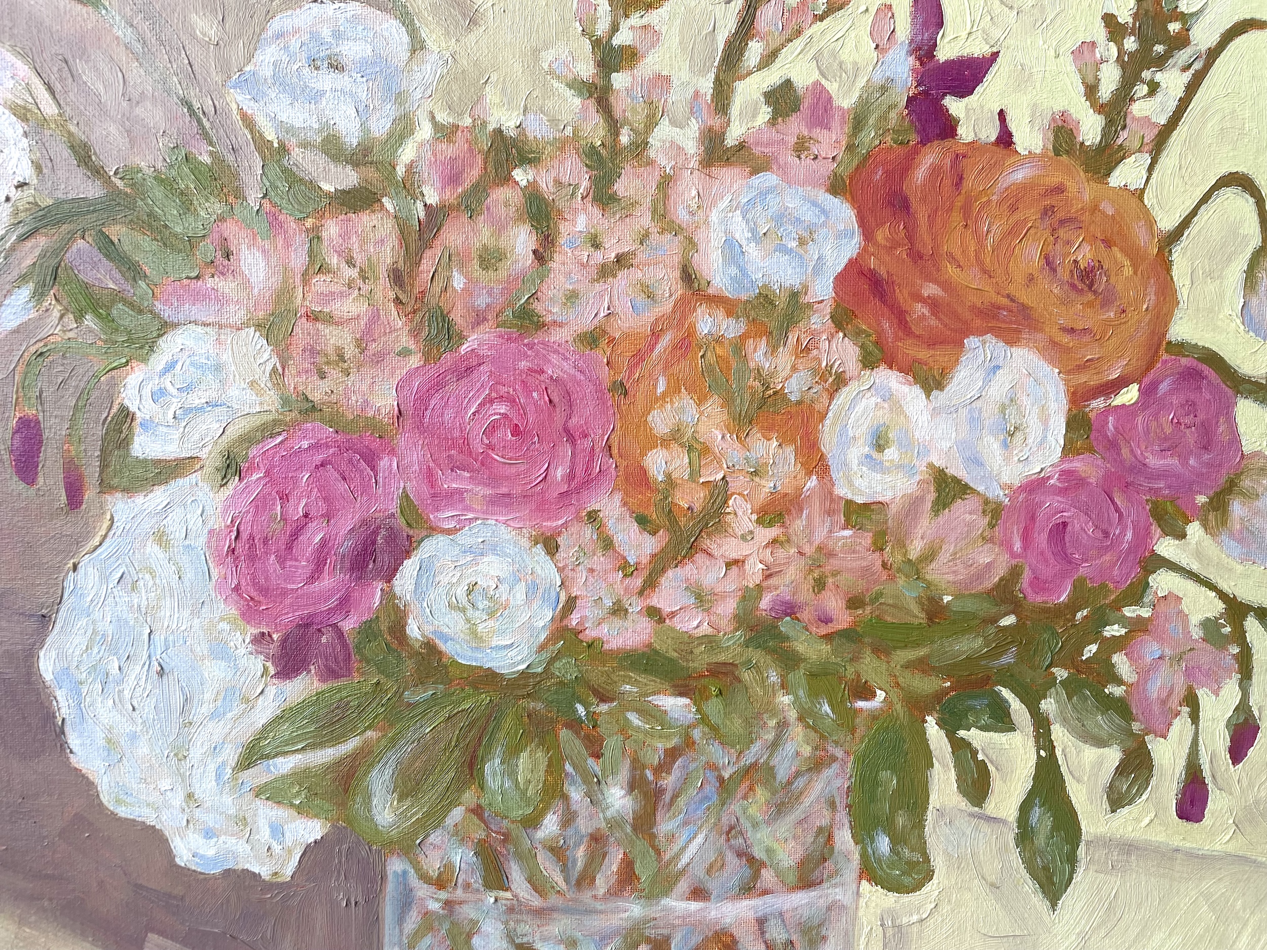 Image of a painting of flowers in a vase.